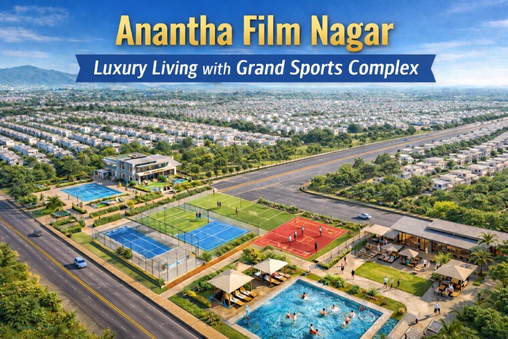 Anantha Film Nagar Kurnool 40 acre villa community sports complex near Venkatramana Colony